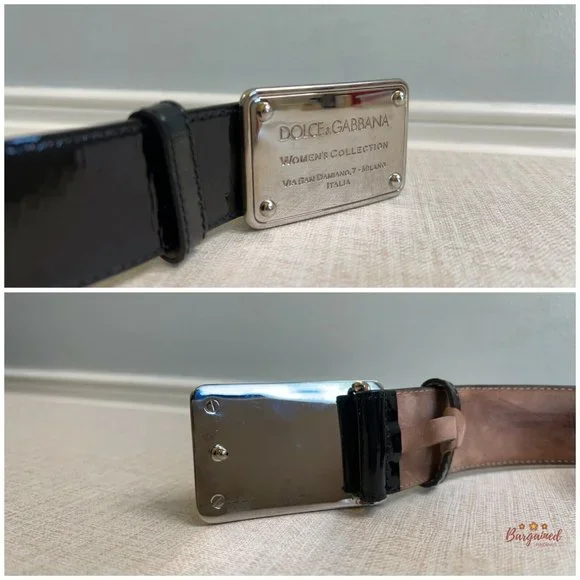 Authentic Dolce & Gabbana Black Patent Leather Silver Buckle Logo Size 38 Dolce & Gabbana | Accessories | Authentic Dolce Gabbana  main image 3